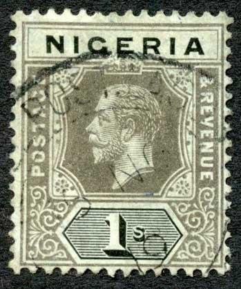 Nigeria SG8c 1/- black/blue green (blue green back) Cat 9.50 pounds 