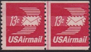 C83 Winged Envelope Coil Line Pair MNH