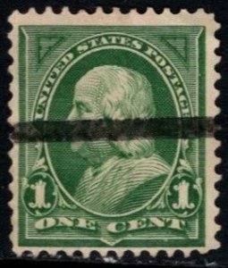 1898 US Scott #- 279 1 Cent Benjamin Franklin Silent Precancel Used