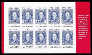 PCBstamps  US #6024a Bk Pane $10.48(10x{78c})Benjamin Franklin, MNH, (4)