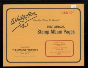 2011 White Ace US Regular Issue Stamp Album Simplified Supplement USR-40