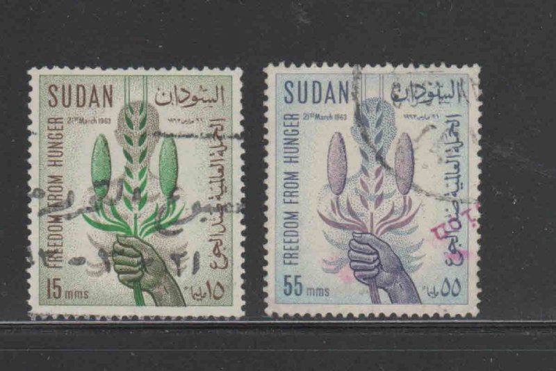 SUDAN #160-161  1963  FREEDOM FROM HUNGER          F-VF  USED