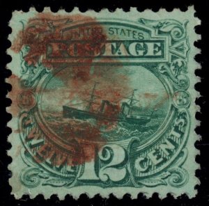 USA Scott# 117 USED RED Grid Cancel SCV $280 (55191)