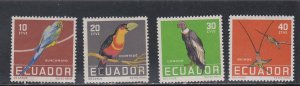 Ecuador # 634-637, Birds, Mint Hinged, 1/3 Cat.