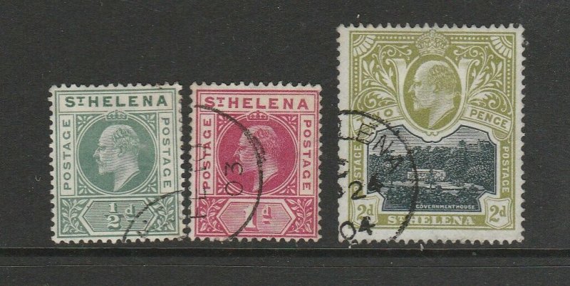 St Helena 1902  EDV11 Pair FU SG 53/4 also 2d SG 57 FU