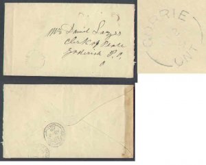 Canada-covers #8662 - Stampless-Gorrie,UC single broken circle [