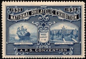 1930 US Poster Stamps National Philatelic Exhibition Boston, Mass. Set/4