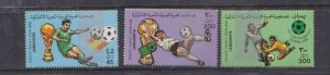 LIBYA - 1982 WORLD CUP OF FOOTBALL / SOCCER - 3V MINT NH