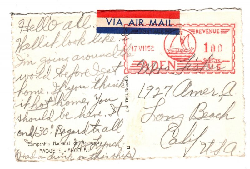 Aden 1952 post card