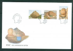 Aland. FDC 1995. Geology, Traces Of The Inland  Ice II.  Sc# 96-102-105.