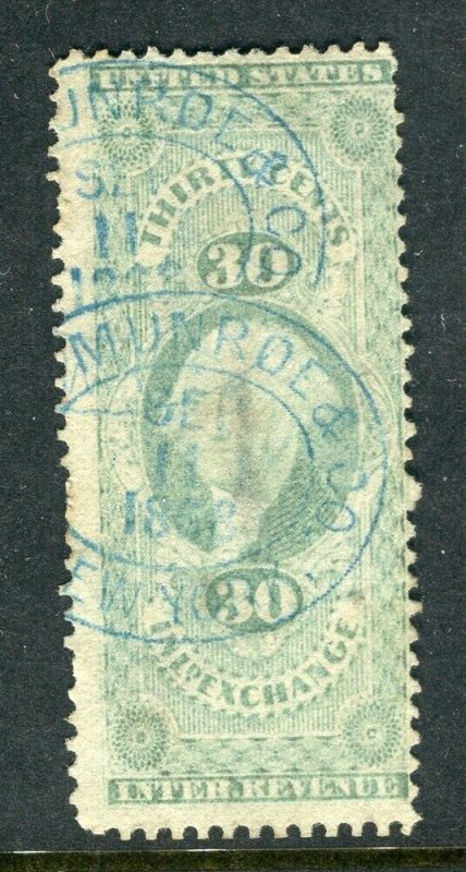 USA; 1860s early classic Washington Revenue fine used shade of 30c. value