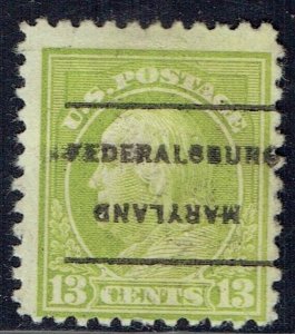 1917 13c W/F w/precancel ERROR f/FEDERALSBURG MD 513-L-2T. QUITE SCARCE!!