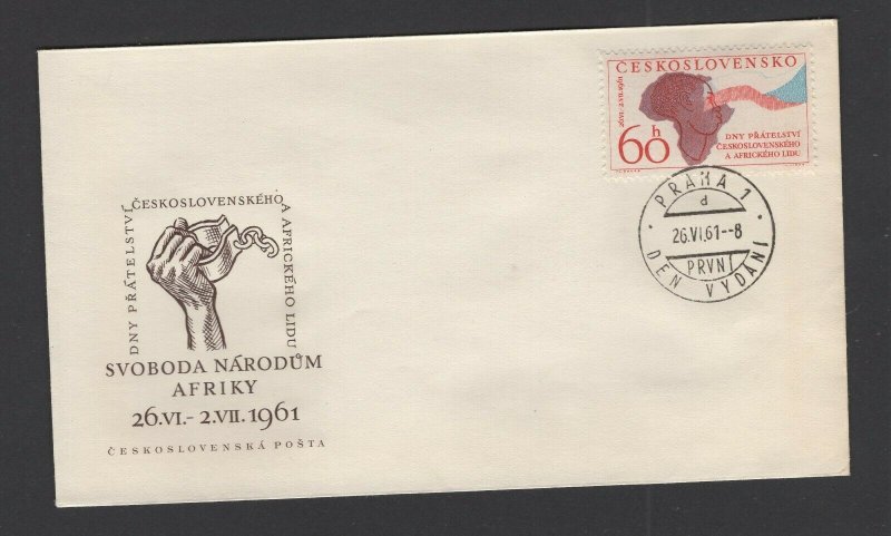 Czechoslovakia #1059 (1961 African Friendship issue) unaddressed cachet FDC