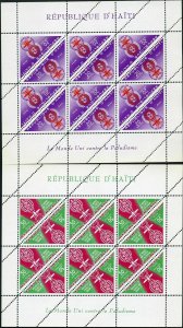 Haiti 486-488,C188-C190 sheets,MNH.Mi 697-702 klb.WHO drive against Malaria,1962 