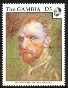 Gambia 1991 Art Paintings Vincent Van Gogh Self Portrait MNH