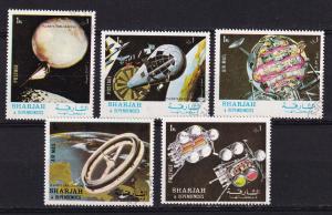 1972 - SHARJAH, Space research, Mic 1000-1004 - Used