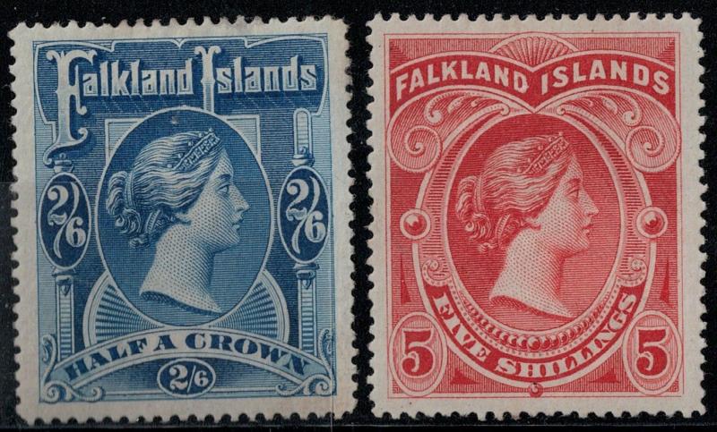 Falkland Islands 1898 SC 20-21 Mint SCV $550.00 Set 