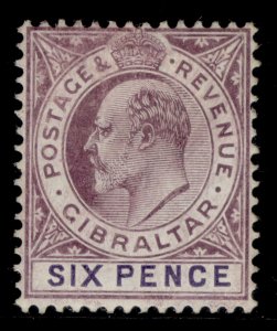 GIBRALTAR EDVII SG60a, 6d dull purple & violet, M MINT. Cat £32.