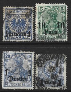 COLLECTION LOT 7919 GERMAN OFFICES IN TURKEY 4 STAMPS 1884+ CV+$30