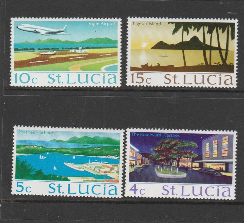 St Lucia 1975 Defs Change of Wmk, set of 4, UM/MNH SG 395/8