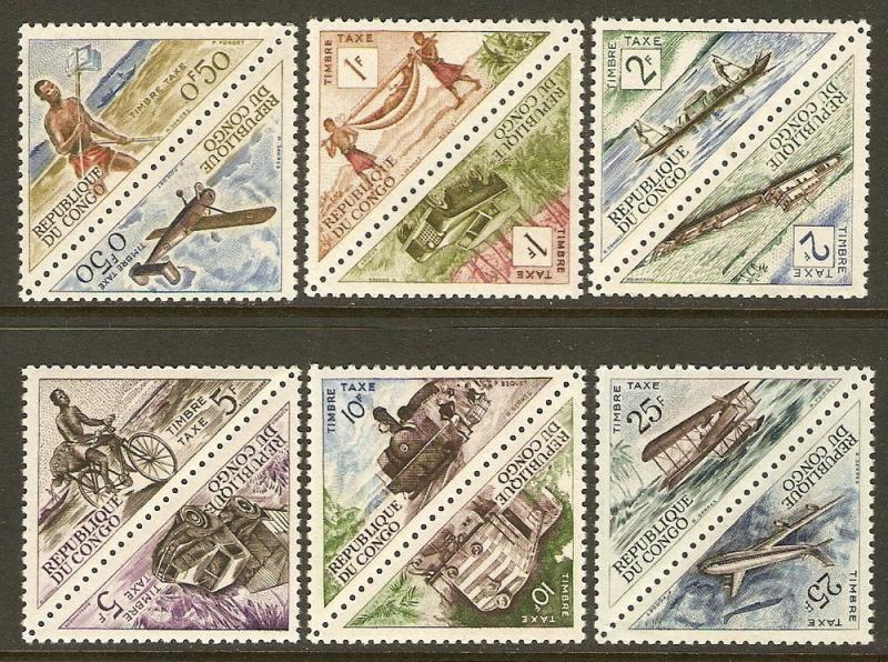 Congo P.R. #J34-45 NH Transportation (6 PAIRS)