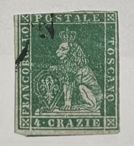 Italy-Tuscany, 1851, SC6a, Used, Imperf