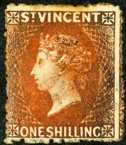 St Vincent Stamps # 10 Used VF Scarce stamp Scott Value $175.00 