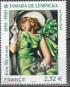 France 2023 Art Painting. Girl with Gloves. Artists Tamara Lempicka