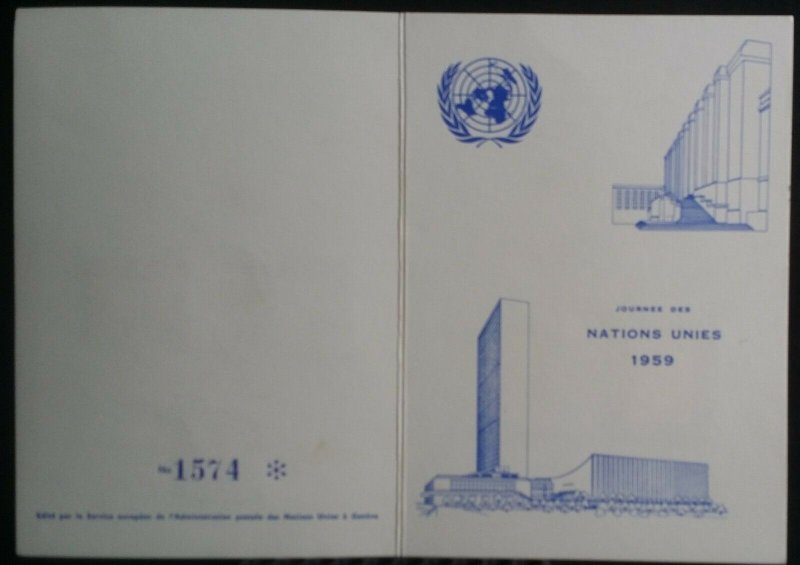 1959 United Nations UN New York Trusteeship Council + Switzerland Geneve folder