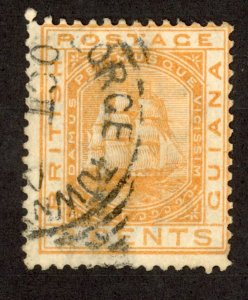 British Guiana 73 Used Fine 1876 2c orange