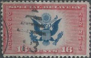 US CE2 (used) 16¢ air mail special delivery (1936)