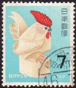 Japan 978 - Used - 7y Carved Toy Rooster (1968)