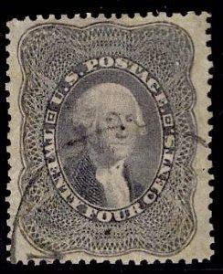 US Stamp #37 USED 24c Washington SCV $375. 4 Margins, Light Cancel. Gorgeous!!