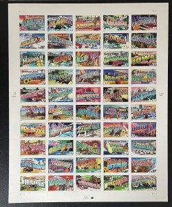 US 2002 37c Greetings from America Sheet; Scott 3745aa; MNH