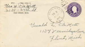 United States U.S. R.P.O.'s Pt. Huron & Chi. 1942 624-J-5  Postal Stationery ...