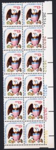 Scott #1596 - Eagle & Shield - Plate Block Of 12 Stamps - MNH