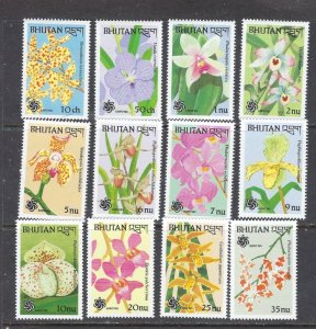 Bhutan 870-81 MNH 1990 Orchids (ap8247)