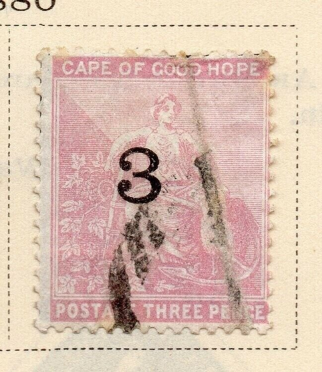 Cape of Good Hope 1880 Early Issue Fine Used 3d. Surcharged 326704 