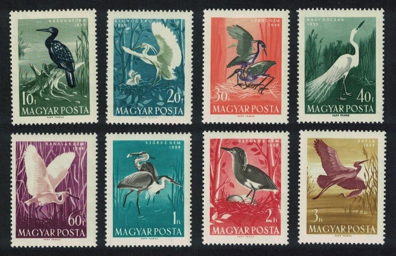 Hungary Cormorant Egret Heron Water Birds 8v 1959 MNH SG#1574-1581 MI#1593-1600A