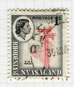 RHODESIA; & NYASALAND 1959 early QEII issue fine used 1d. value