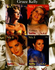 Eritrea 2003  GRACE KELLY American Actress Sheetlet (4) IMPERFORATED MNH