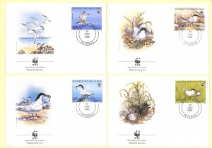 Benin WWF World Wild Fund for Nature FDC Roseate tern birds