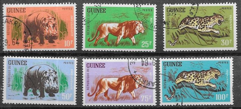 Guinea #248-253 Animals (CTO) CV$2.05