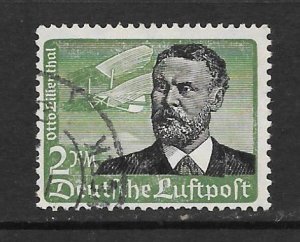 Germany Scott C55 Used 2m Otto Lilenthal Bi-plane Air Mail stamp 2018 CV $20.00