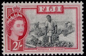 FIJI QEII SG291, 2s black & carmine, NH MINT.