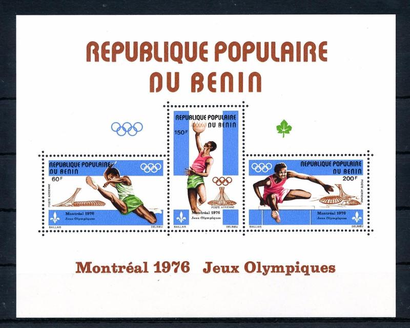 [55955] Benin 1976 Olympic games Montreal Athletics Basketball MNH Sheet