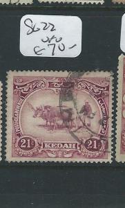 MALAYA KEDAH (P0410B) COW 21C  SG22  VFU