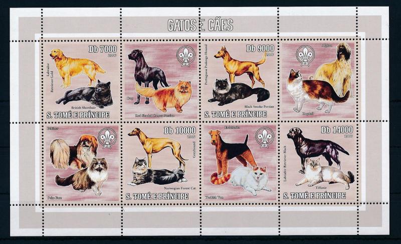 [34568] Sao Tome & Principe 2006 Animals Dogs Cats MNH  Souvenir Sheet