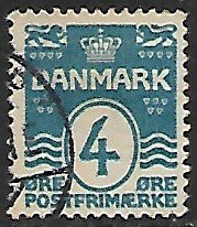 Danmark # 60 - Wavy Lines 4ö - used  {Dk2}
