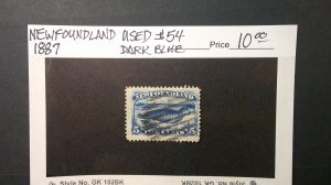 Newfoundland 1887 Dark Blue Scott# 54 Used F-VF (C)